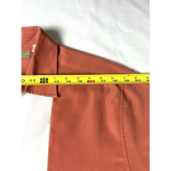 Royal Palm Coral-White Button Short Sleeve Dress Shirt Mens Size Lg. SKU‎ LRC2-2 - Picture 2 of 7